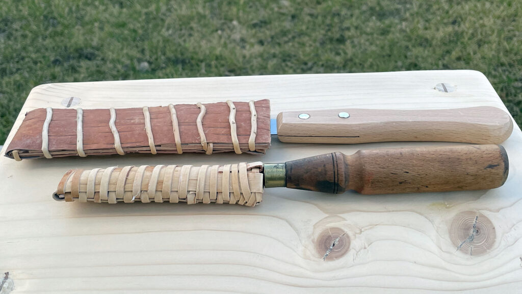 Skeder til huljern i birkebark